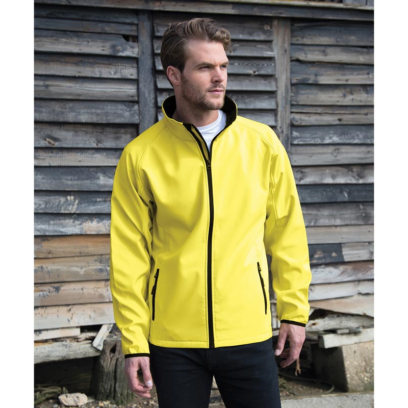 Core printable softshell jacket - Yellow/Black S